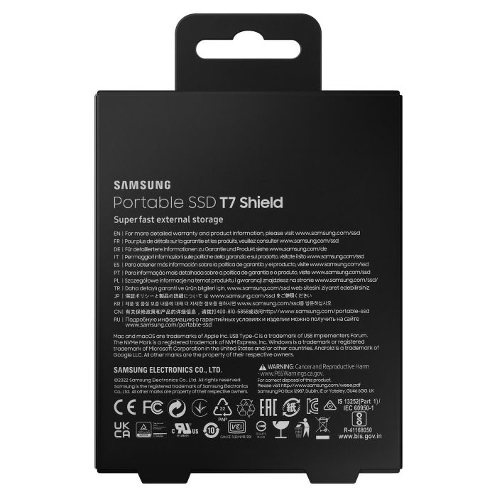 Samsung Disco Externo SSD Portable T7 Shield 2TB USB 3.2 Negro 8