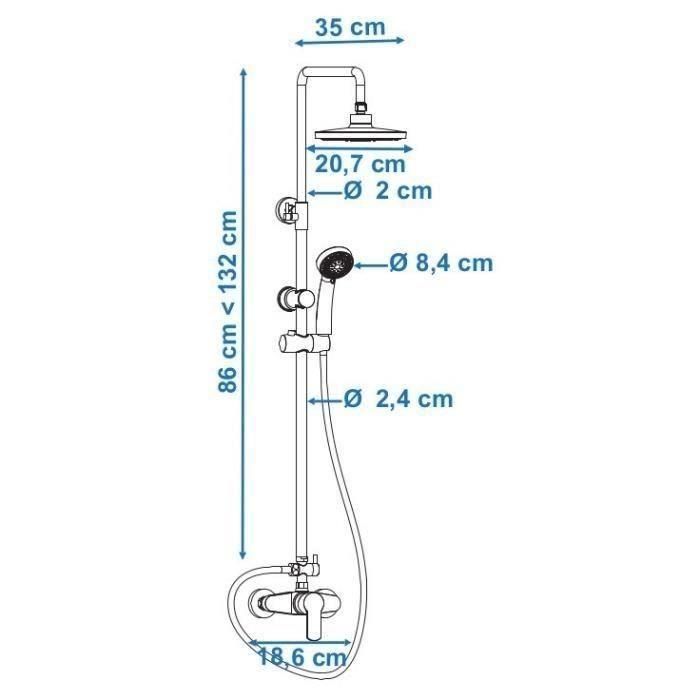 ROUSSEAU Columna de ducha con grifo monomando mecánico Shenti negro 3