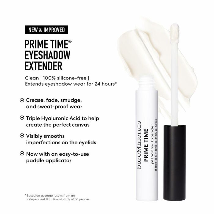 bareMinerals PRIME TIME Prebase Ojos Extender Sombra 24h Larga Duración, Intensifica Color, Suaviza Párpados, Vegana, Sin Siliconas 3 ml 1 bareMinerals PRIME TIME Prebase Ojos Extender Sombra 24h Larga Duración, Intensifica Color, Suaviza Párpados, Vegana, Sin Siliconas 3 ml 1