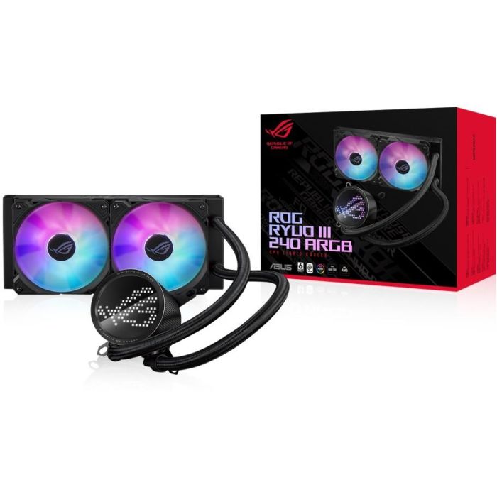Asus ROG Ryuo III 240 ARGB Sistema de Refrigeración Líquida para CPU, Pantalla OLED AniMe Matrix, Aura Sync RGB, Ventiladores ROG ARGB de 120 mm, Negro - 90RC00J1-M0UAY0 7