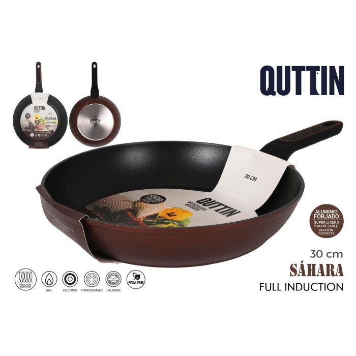 Quttin Sartén de Aluminio Forjado 30 cm con Mango Soft Full Saha, 3.0 mm de Espesor (4 Unidades) Quttin Sartén de Aluminio Forjado 30 cm con Mango Soft Full Saha, 3.0 mm de Espesor (4 Unidades)