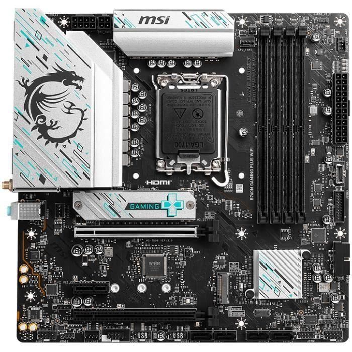 MSI Placa Base B760M GAMING PLUS WiFi, Intel LGA 1700, B760, DDR5, 192GB, Wi-Fi 6E, Bluetooth 5.3, 911-7D99-017 1 MSI Placa Base B760M GAMING PLUS WiFi, Intel LGA 1700, B760, DDR5, 192GB, Wi-Fi 6E, Bluetooth 5.3, 911-7D99-017 1