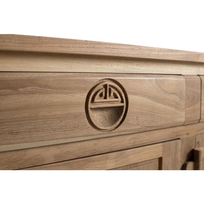 Giner y Colomer Mueble TV Madera Maciza de Teca 170 cm Natural 4