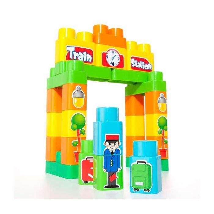 Juego construccion tren 70 piezas con numeros y letras 1 Juego construccion tren 70 piezas con numeros y letras 1