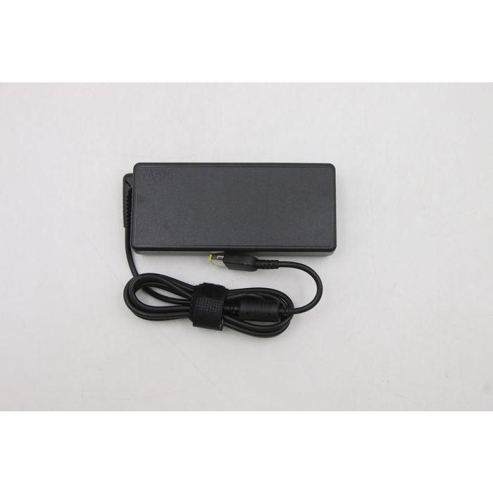 Lenovo 135W AC adapter charger for Lenovo devices, input 100-240VAC, slim-tip connector, energy efficient, portable design.