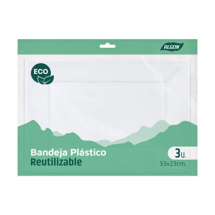 Set de Platos Algon Plástico Rectangular 33 x 23 cm 3 Piezas (24 Unidades) 2 Set de Platos Algon Plástico Rectangular 33 x 23 cm 3 Piezas (24 Unidades) 2