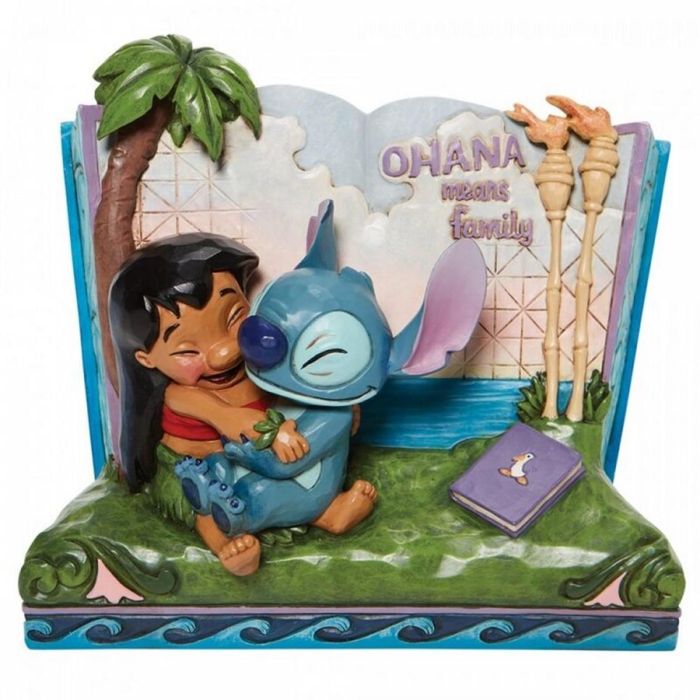 Enesco Figura Decorativa Disney Lilo & Stitch Libro Ohana - Resina Pintada a Mano 13 cm