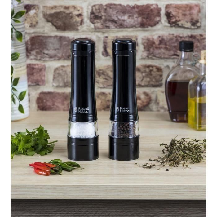 Russell Hobbs 28010-56/RH Juego Molinillo Sal y Pimienta Eléctrico – Molienda Fina/Gruesa, Luz LED – Negro 5
