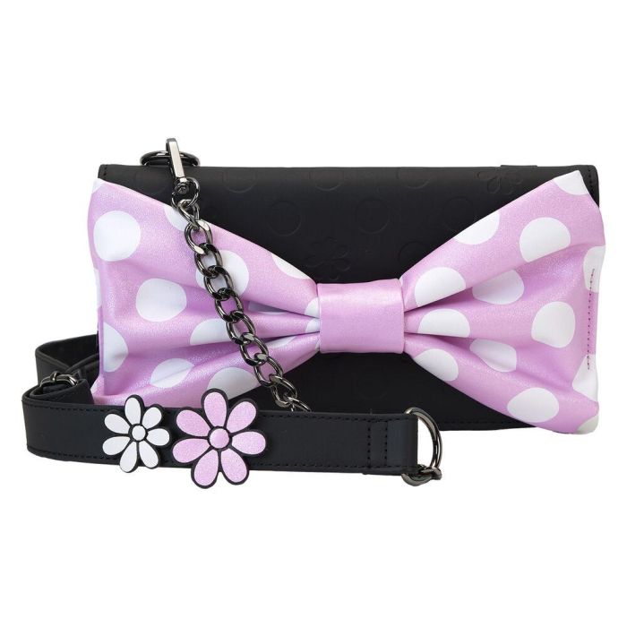 Loungefly Bolso Bandolera Minnie Disney Rock the Dots Piel Vegana 22,86x1,27x19,69cm con Correa Ajustable y Lazo 3D 0 Loungefly Bolso Bandolera Minnie Disney Rock the Dots Piel Vegana 22,86x1,27x19,69cm con Correa Ajustable y Lazo 3D 0