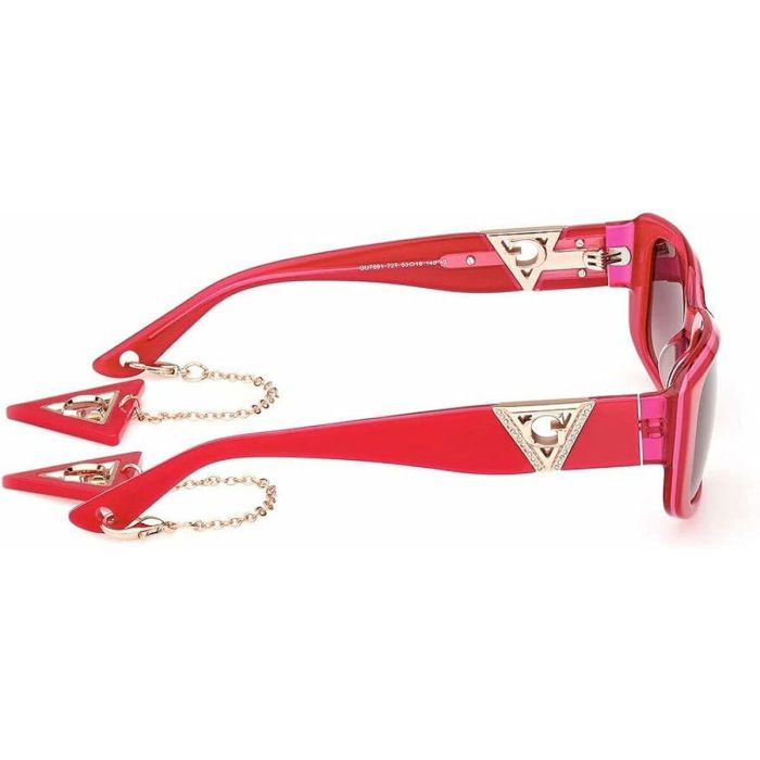 Guess Gafas GU7891 72T - Gafas de Sol Rectangulares para Mujer, Rosa Brillante con Cristales Burdeos Degradado 3