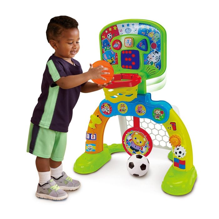 V-Tech Centro De Deportes Basket-Gol 80-533522 | Fútbol, Baloncesto y Diana para Niños con Marcador Electrónico 4