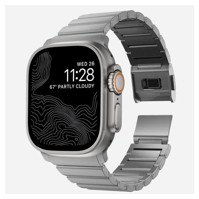 Nomad Strap Titanium Silver V2 - Banda de Correa de Titanio Ajustable para Apple Watch Ultra / Series 8/7/6/SE 42/44/45/49mm 1 Nomad Strap Titanium Silver V2 - Banda de Correa de Titanio Ajustable para Apple Watch Ultra / Series 8/7/6/SE 42/44/45/49mm 1