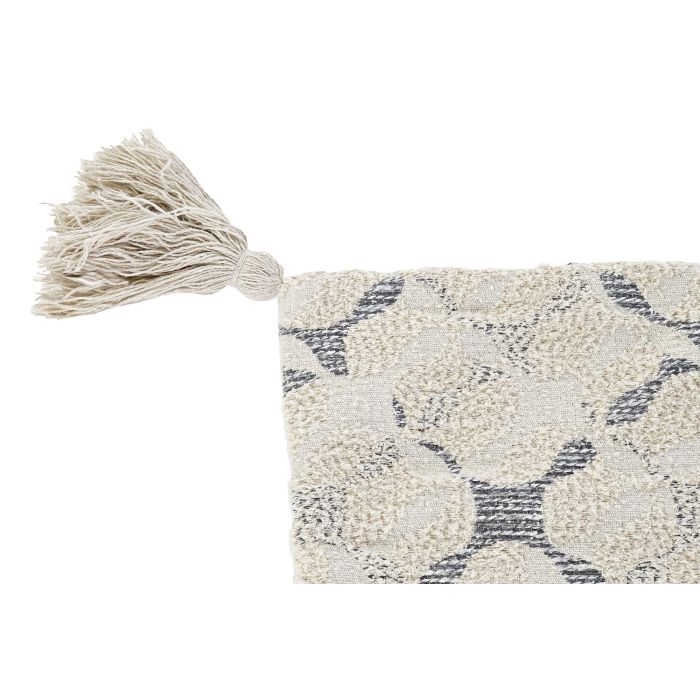 DKD Home Decor Funda Cojín 60x60 cm Beige Algodón/Poliéster con Flecos (4 Unidades) 1