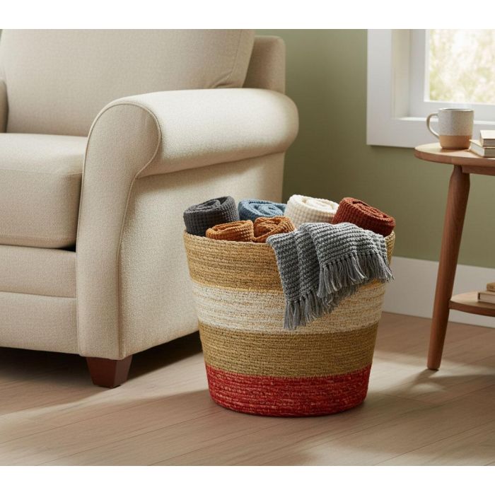 Inde Cesta Cónica de Seagrass para Almacenamiento, 30 cm 8 Inde Cesta Cónica de Seagrass para Almacenamiento, 30 cm 8