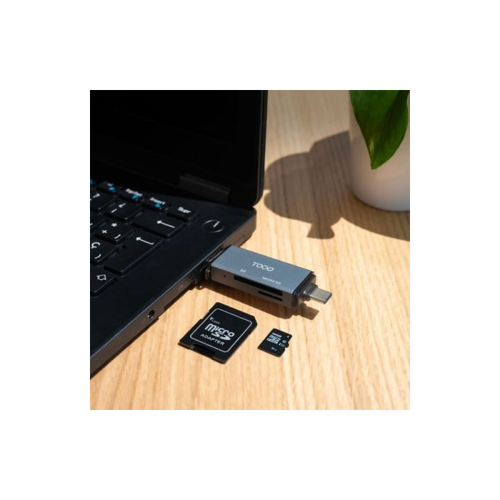 Lector de Tarjetas Externo TooQ TQR-3001G/ USB 3.0 y USB Tipo-C 2 Lector de Tarjetas Externo TooQ TQR-3001G/ USB 3.0 y USB Tipo-C 2
