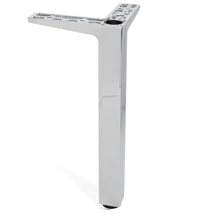 MAFOS Pata Metálica de Zamak Estilo Quadro para Muebles, Acabado Cromo Brillo, Altura 200mm