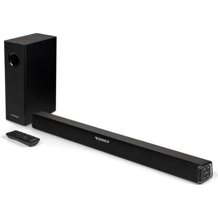 THOMSON SB350BTS - Barra de sonido 2.1 - 300W - Bluetooth 5.0 - Subwoofer con cable - Indicadores luminosos