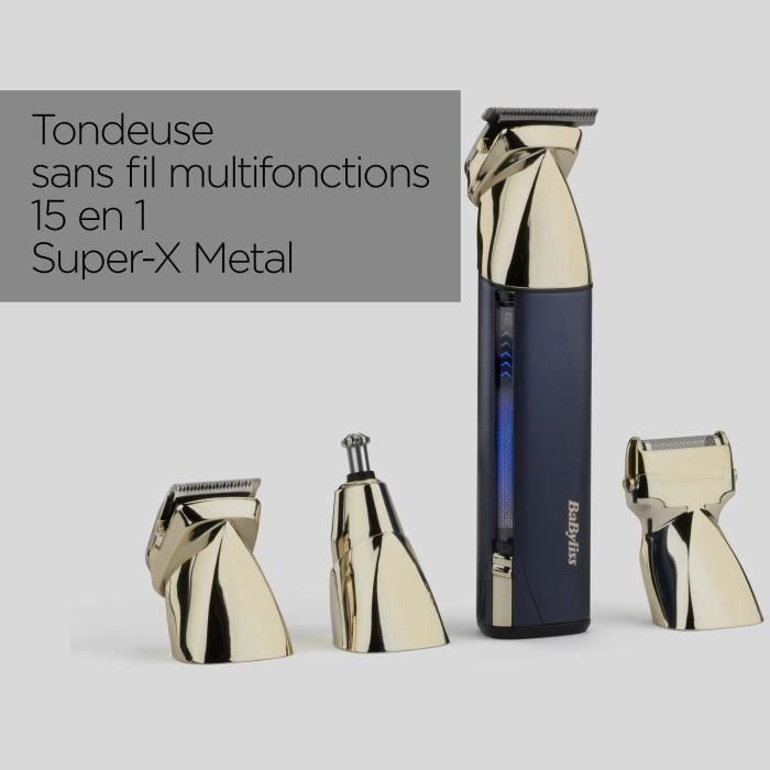 BABYLISS MT992E Recortadora Multiusos Inalámbrica Super-X Metal - 5h de Batería, 4 Cabezales - Edición Gold & Navy 1 BABYLISS MT992E Recortadora Multiusos Inalámbrica Super-X Metal - 5h de Batería, 4 Cabezales - Edición Gold & Navy 1