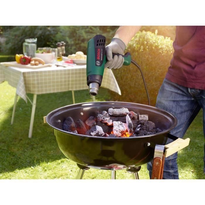 Bosch Pistola de Calor UniversalHeat 600: Decapante Versátil Multiusos con 3 Temperaturas, Base Antideslizante y Pantalla 2