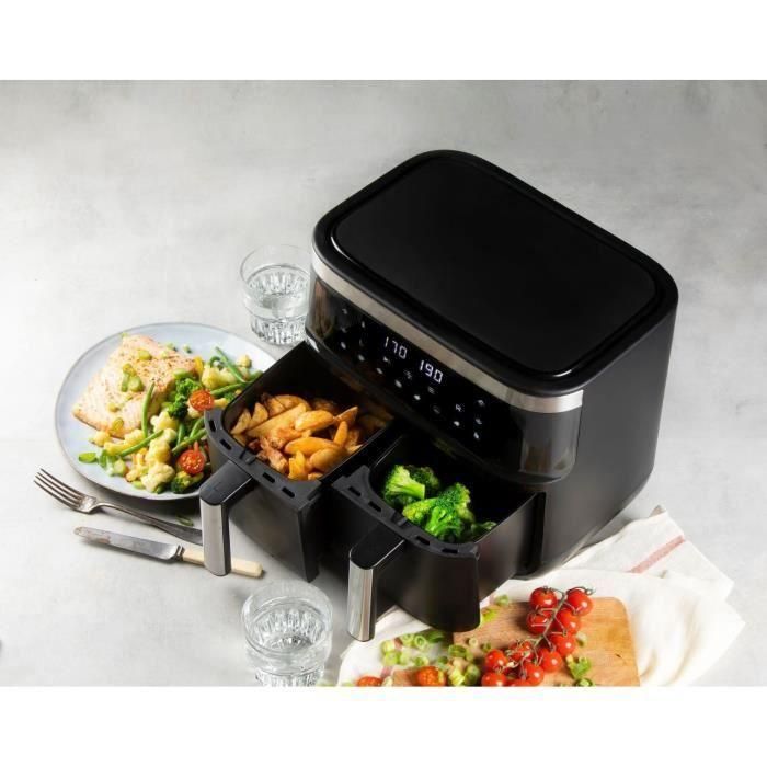 Freidora de aire caliente Domo - DO537FR - 2 x 4 L - 85 ° A 200 ° - 8 Programas automáticos - L40 x W 40 x H 36 cm 4 Freidora de aire caliente Domo - DO537FR - 2 x 4 L - 85 ° A 200 ° - 8 Programas automáticos - L40 x W 40 x H 36 cm 4