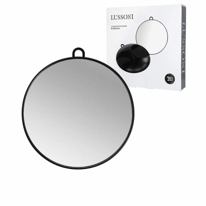 Lussoni Espejo de Peluquería Redondo ø 29 cm para Estilistas Profesionales, Ligero y Fácil de Manejar con Gancho, 1 Unidad