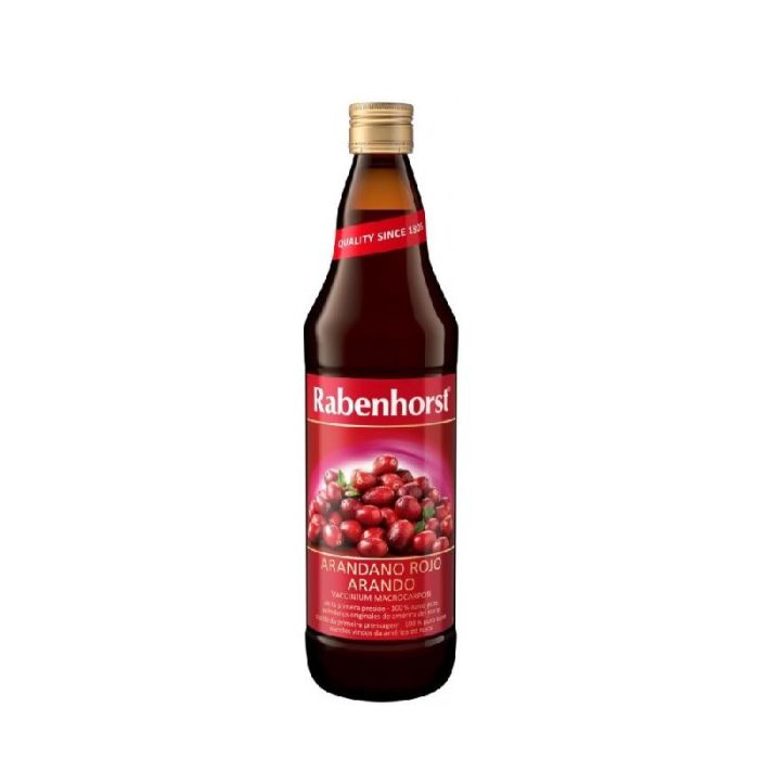 RABENHORST Zumo de Arándano Rojo Americano 750ml, puro, sin azúcar añadido, protege el tracto urinario