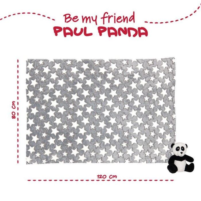 Peluche + Manta suave Oso Panda 22cm 3