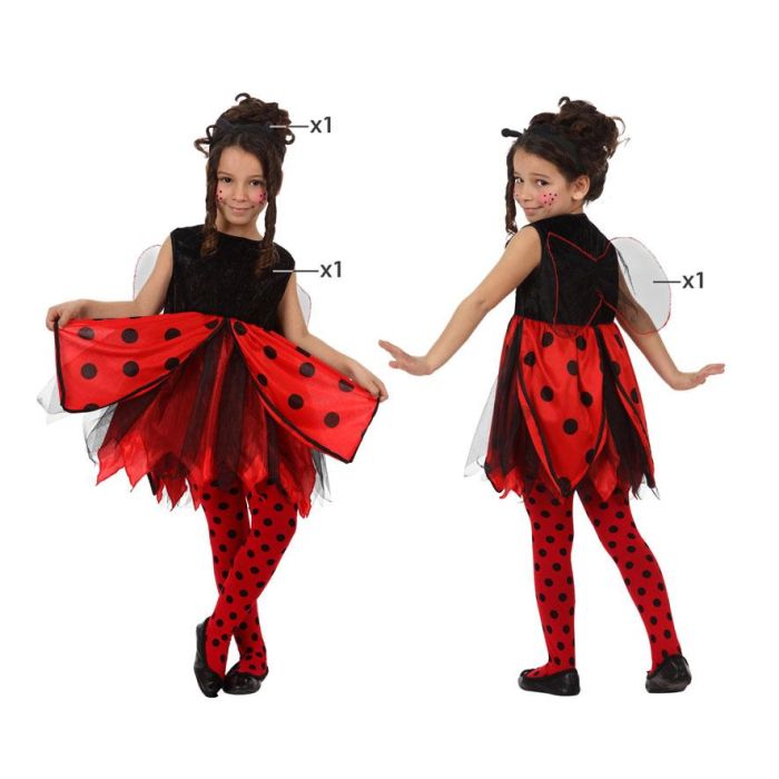 Disfraz de Mariquita Niña Infantil Rojo y Negro para 3-4 Años - Temática Animales 0 Disfraz de Mariquita Niña Infantil Rojo y Negro para 3-4 Años - Temática Animales 0
