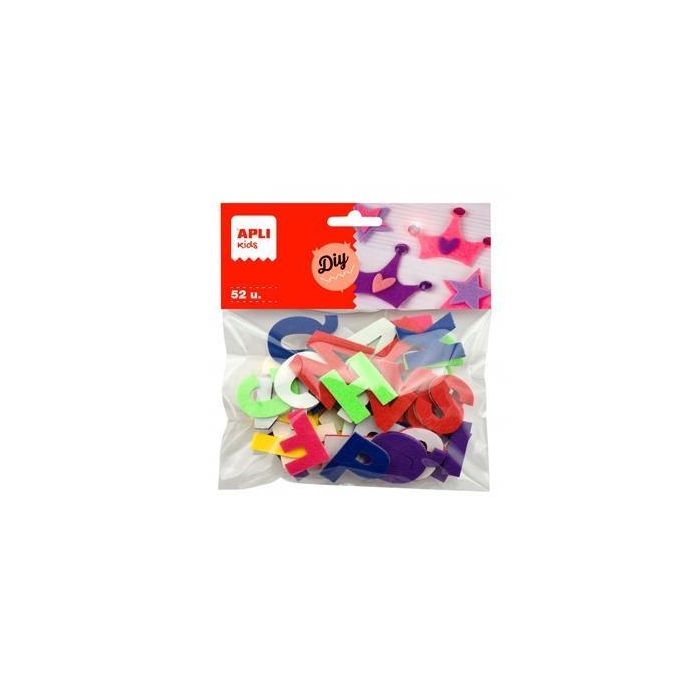 Apli Formas Fieltro Letras Adhesivos 30 mm Colores Surtidos -52U- Apli Formas Fieltro Letras Adhesivos 30 mm Colores Surtidos -52U-
