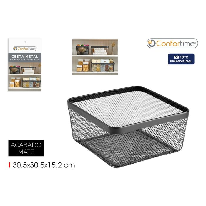 Cesta de metal para organización 30.5 x 30.5 x 15.2 cm - Confortime por Inde (6 Unidades) Cesta de metal para organización 30.5 x 30.5 x 15.2 cm - Confortime por Inde (6 Unidades)