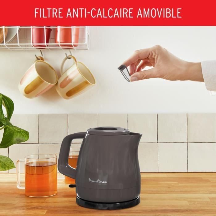 Moulinex Hervidor eléctrico inalámbrico, 0,8 L, Filtro antical, Apagado automático, Tapa con cerradura, Rio BY153910 3