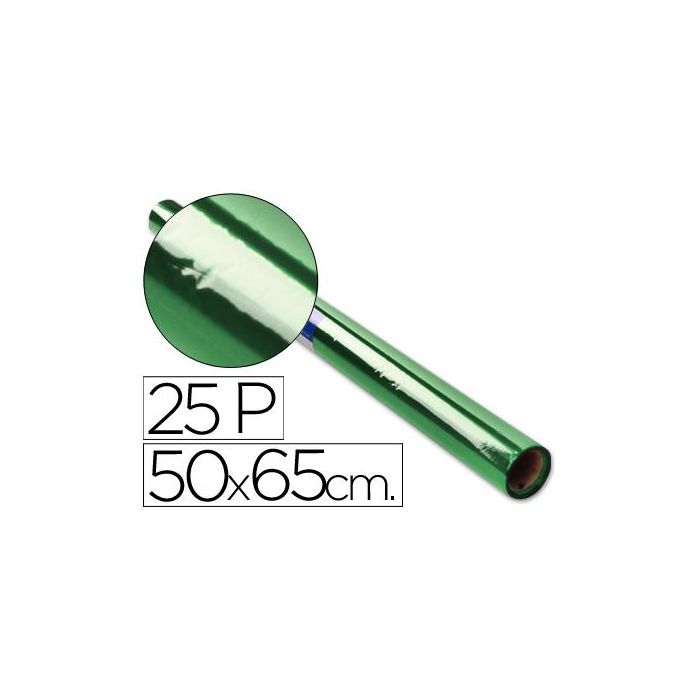 Sadipal Papel Celofán Pliegos Microperforado Rollo 25H 50x65 cm Verde