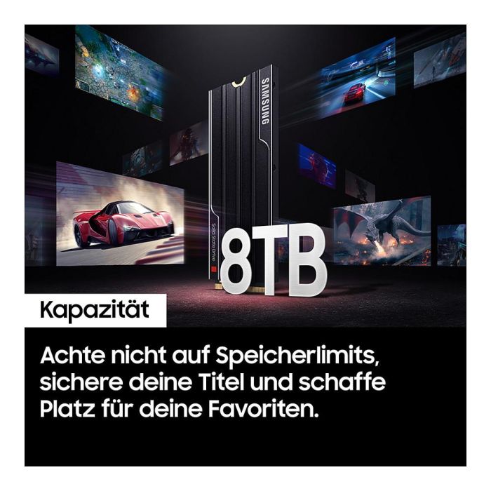 Samsung MZ-VAP4T0 990 PRO 4TB M.2 PCIe 5.0 NVMe SSD con Disipador - 14800 MB/s Lectura, 13400 MB/s Escritura - Para PC Gaming