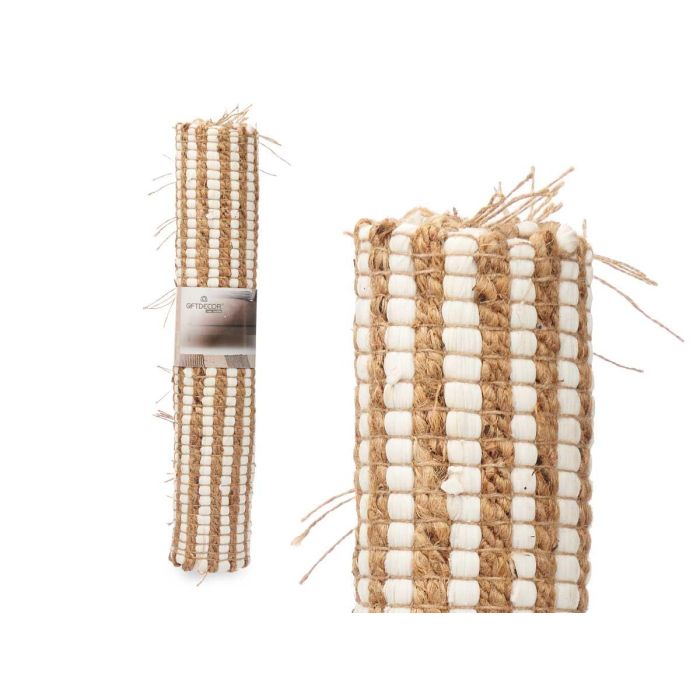 Alfombra Natural Blanca Doble Rayas 60 X 90 Cm Giftdecor (12 Unidades) 2 Alfombra Natural Blanca Doble Rayas 60 X 90 Cm Giftdecor (12 Unidades) 2