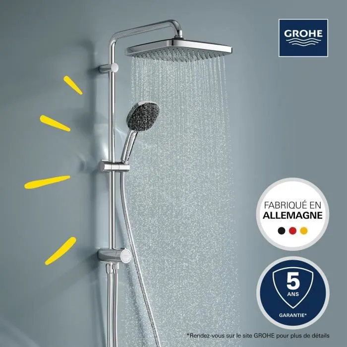 Grohe Columna de Ducha Vitalio Comfort 250 con Desviador Manual Cromo 26698001 - Ahorro de Agua 4