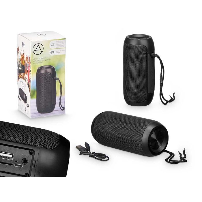 Arte Regal Altavoz Redondo Negro con USB, AUX, BT, TF, FM 87-108MHz, 8x16.5x7.5 cm (8 Unidades) Arte Regal Altavoz Redondo Negro con USB, AUX, BT, TF, FM 87-108MHz, 8x16.5x7.5 cm (8 Unidades)