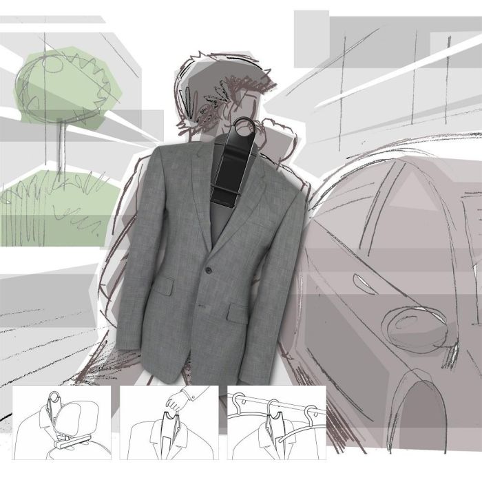 Rati V01350 Percha para Ropa y Trajes con Soporte para Coche, Producto Europeo de Calidad OEM, Fácil de Instalar 5