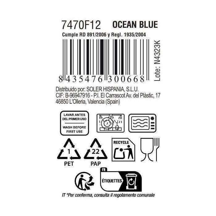 Bol Ocean Blue 180 ml Ø9.5x5.4 cm - Inde (24 Unidades) 3 Bol Ocean Blue 180 ml Ø9.5x5.4 cm - Inde (24 Unidades) 3