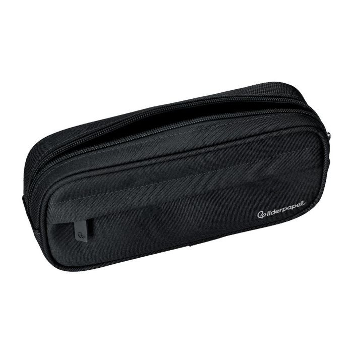 Estuche Portatodo Liderpapel Classic Ovalado 2 Cremalleras Con Bolsillo Delantero 210x90 mm Negro 7