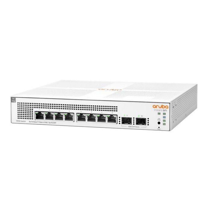 HP Enterprise Instant On 1930 Switch Gestionado L2+ 8 Puertos Gigabit Ethernet 2 Puertos SFP PoE 124W Montaje en Rack 1U 1