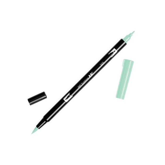 Tombow ABT-243 Rotulador Doble Punta Pincel Color Menta - Punta Fino/Extragrueso