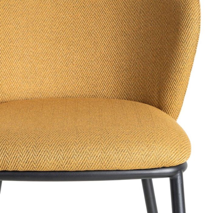 Silla Espiga Mostaza Tejido-Metal Salón 55 X 55 X 78 cm
