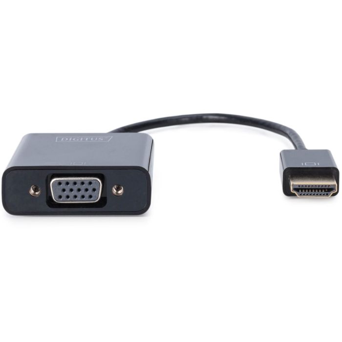 Digitus Convertidor HDMI a VGA (D-Sub) Negro - Soporta 1080p y Resolución 1920x1080 Pixeles 1