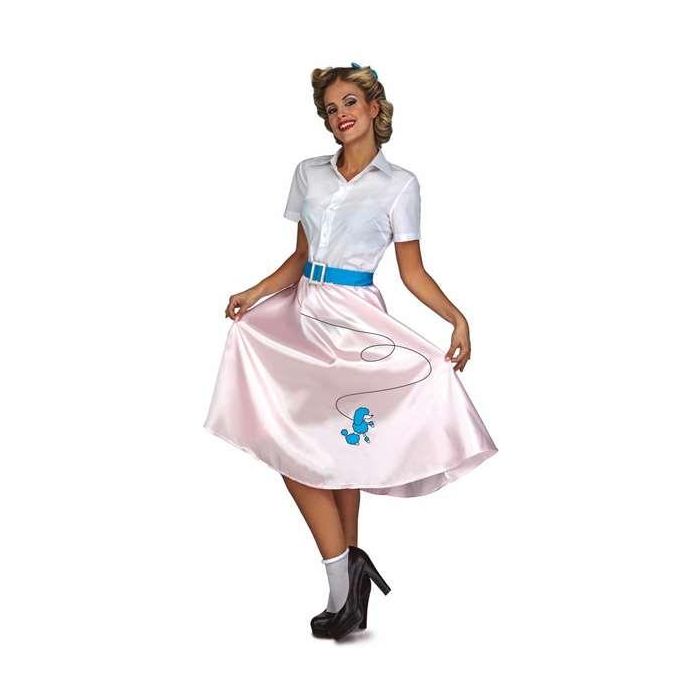 My Other Me Disfraz Pink Lady Talla M-L Adulto. Incluye Vestido, Cinturón y Tocado. Fabricado en 100% Poliéster. 1