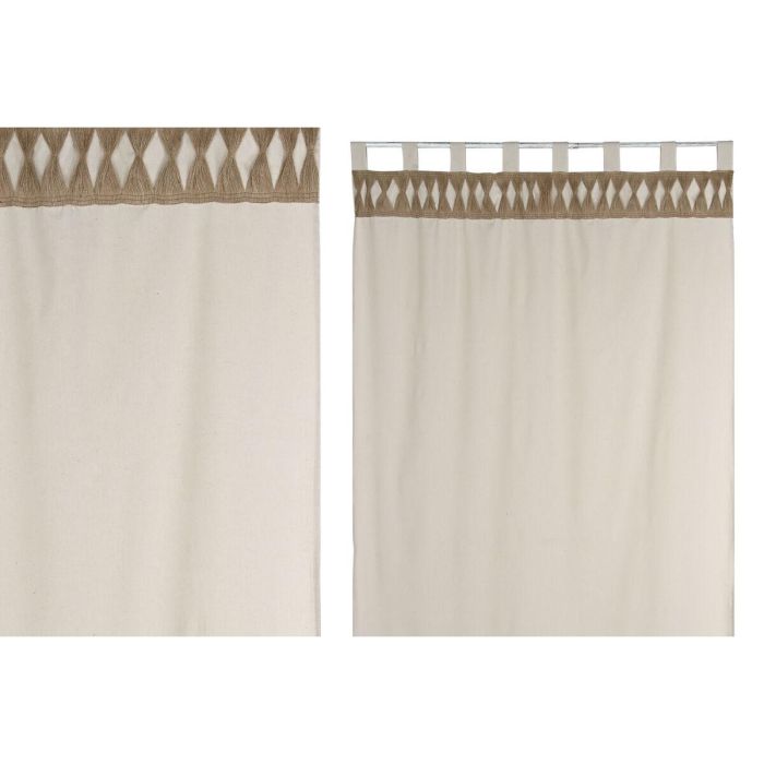 Cortina Cottage DKD Home Decor Beige Natural 260 x 140 cm 1