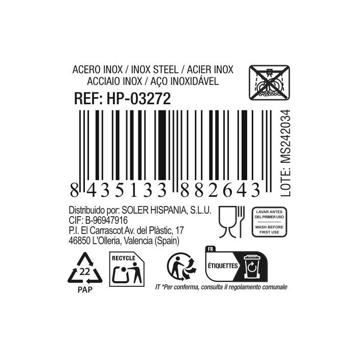 Neutro Cuchara Coctel 3.7 cm x 27.8 cm Inox 3