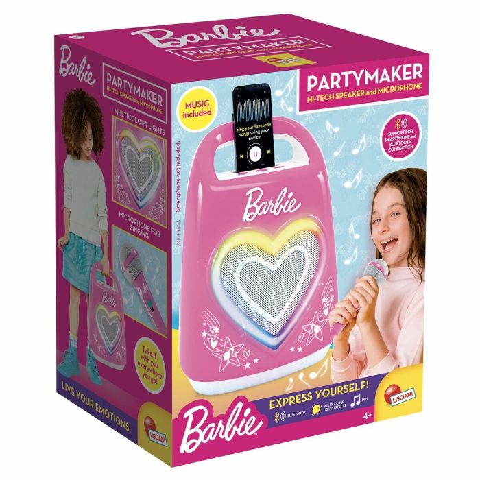 Lisciani LIS8008324104475 Altavoz Bluetooth para Música y Karaoke con Barbie 4