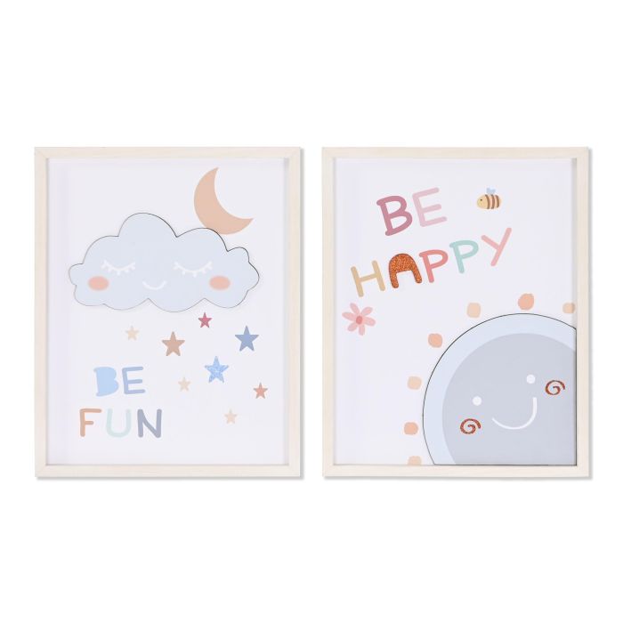 Cuadro Baby DKD Home Decor Multicolor Blanco 2 x 50 x 40 cm (4 Unidades) Cuadro Baby DKD Home Decor Multicolor Blanco 2 x 50 x 40 cm (4 Unidades)