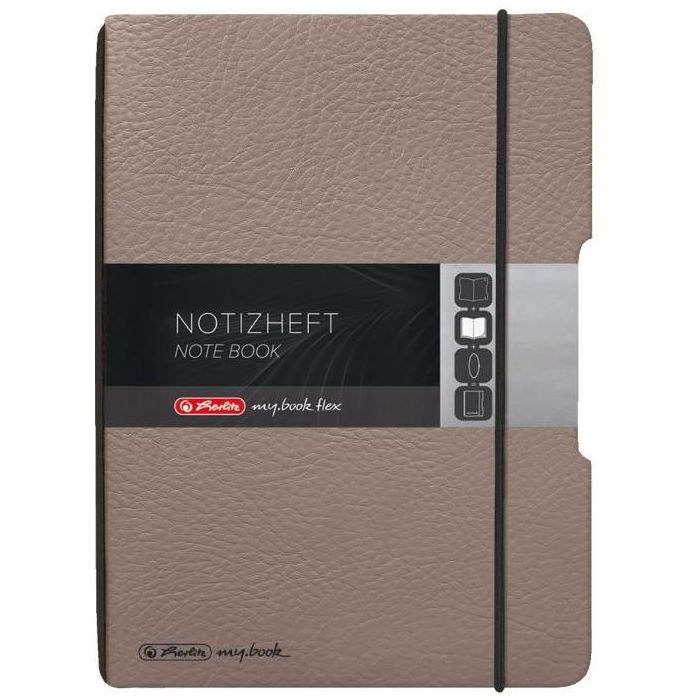 Herlitz Notizheft flex A6 40 Bl. Lederoptik FSC Mix taupe 5
