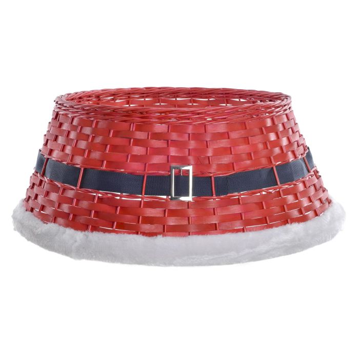 DKD Home Decor Base Árbol Navidad Tradicional Rojo Mimbre Madera 70 x 28 x 70 cm (2 Unidades) 3